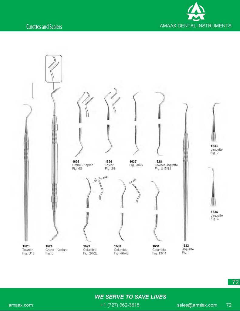 D072 Periodontia instruments curettes and scalers towner crane kaplan columbia jaquette