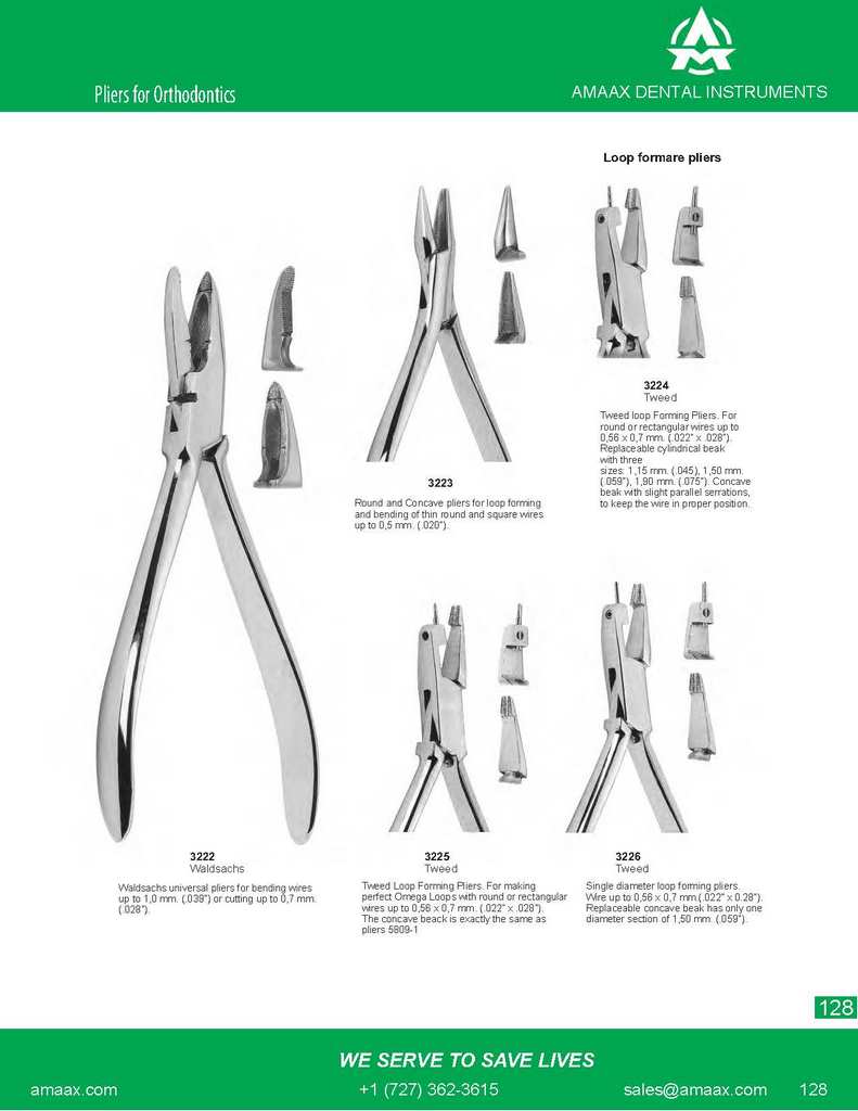 D128 Orthodontics pliers waldschs tweed loop forming pliers