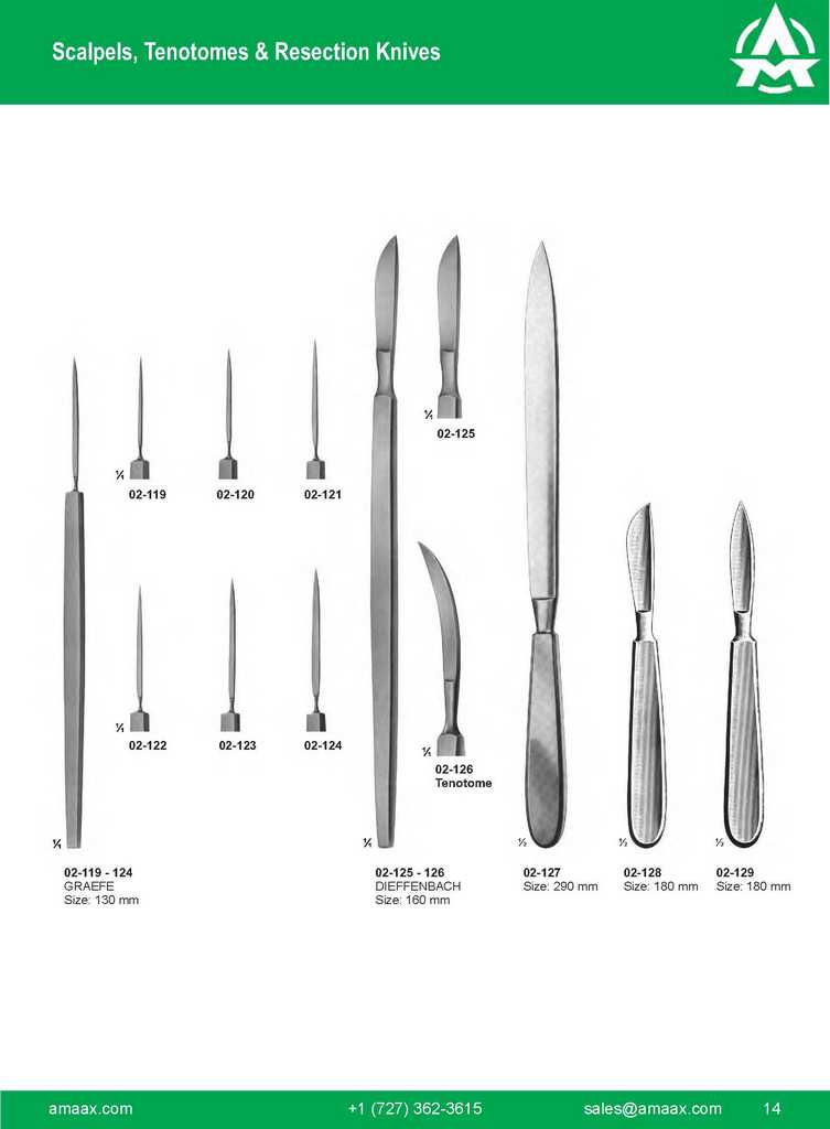 G014 Scalpels Tenotomes Resection Knives Graefe Dieffenbach