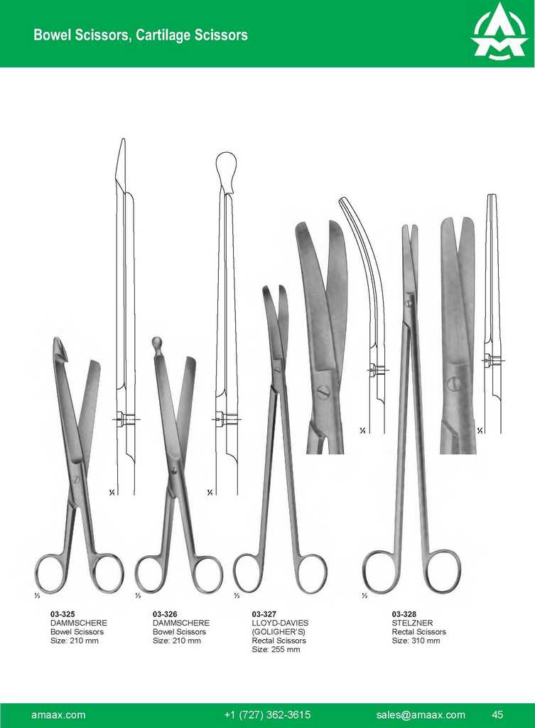 G045 Bowel Scissors Cartilage Scissors Dammschere Lloyd Davies Stelzner