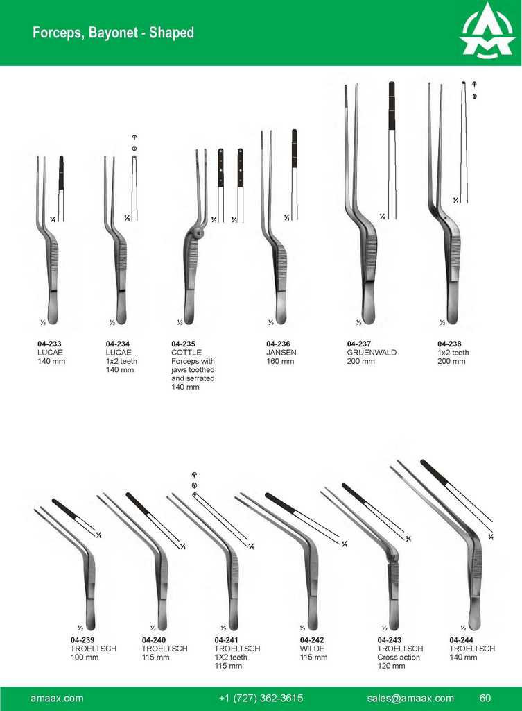 G060 Forceps Bayonet Shaped Lucae Cottle Jansen Gruenwald Troeltsch Wilde