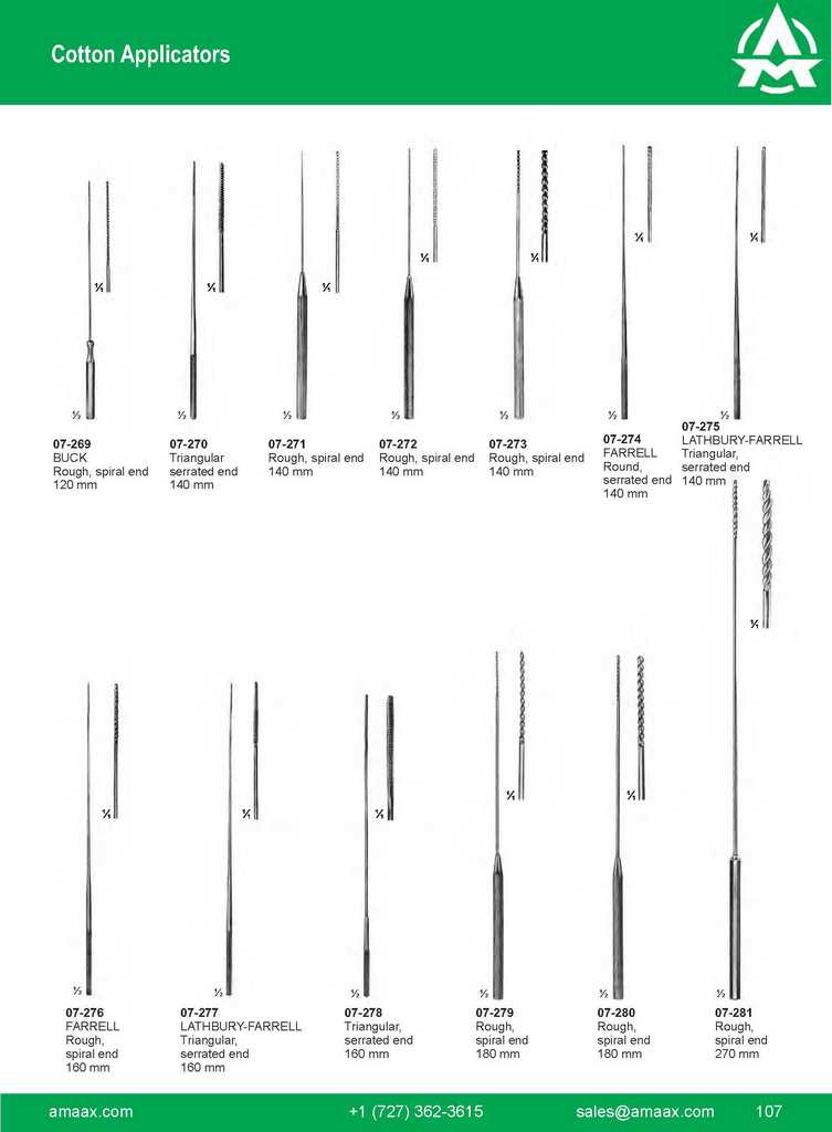 G107 Probes Spatulas Cotton Applicators Stacke Killian Seiffert Bowman Spaula Modell Piccolo Lathbury Farrel