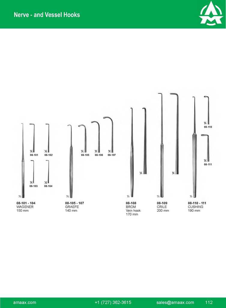 G112 Nerve Vessel Hooks Wagener Graefe Brom Crile Cushing