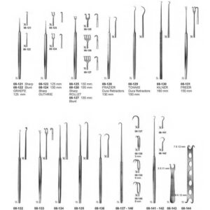 G114 Fine Wound Retractors Dura Skin Retractors Graefe Guthrie Rollet Frazer Tonnis Kilner Freer Muller Cottle Jaegar Gillies Converse