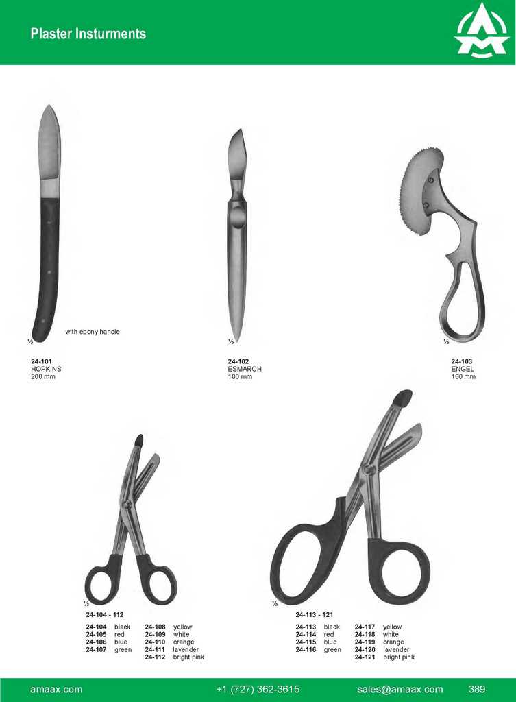 G389 Plaster Insturments Hopkins Esmarch Engel