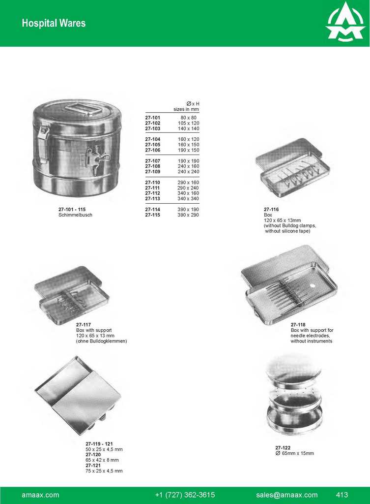 G413 hospital Wares Schimmelbusch Box